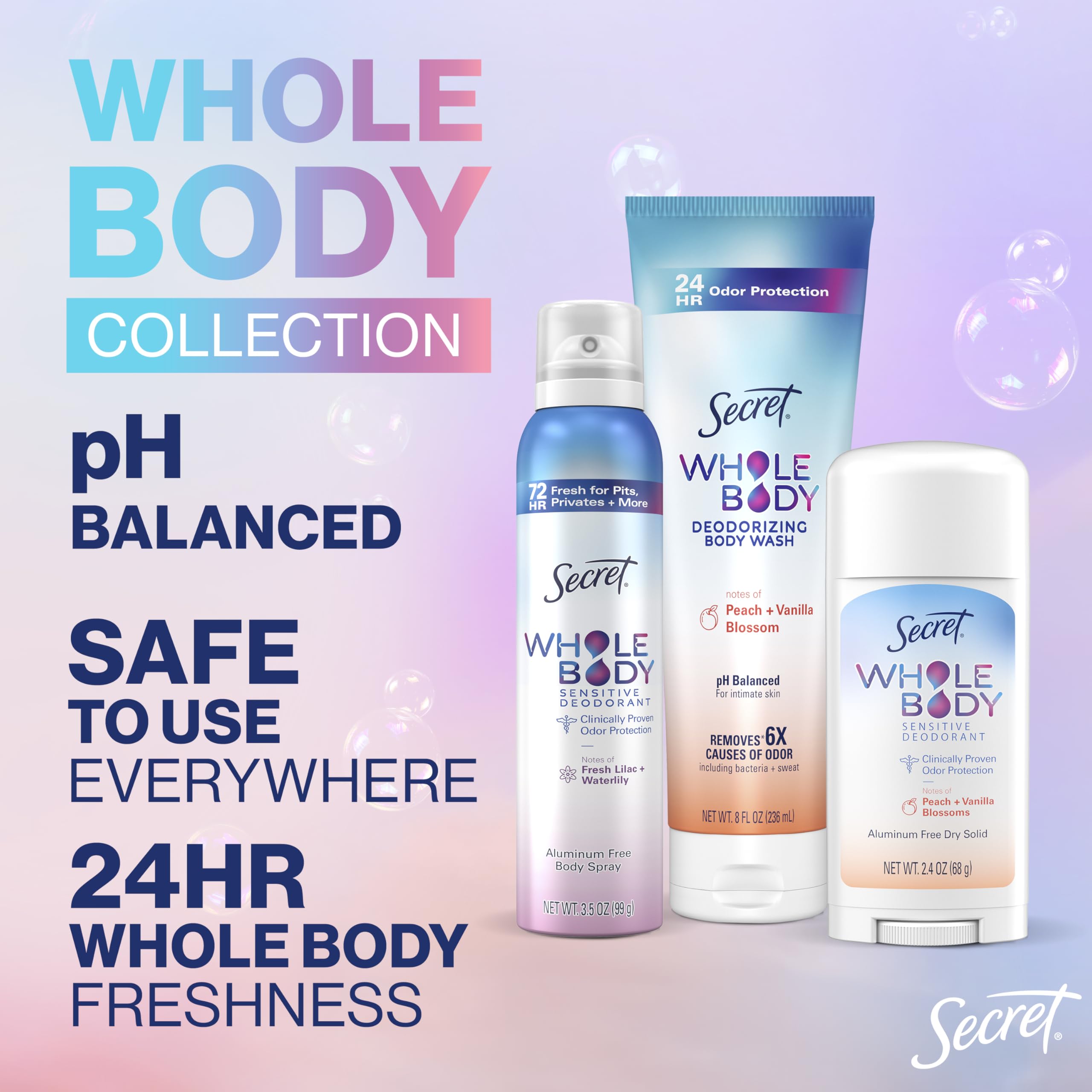 Secret Whole Body Deodorant Dry Feel Stick applying underarms for quick odor protection.