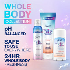 Secret Whole Body Deodorant Dry Feel Stick applying underarms for quick odor protection.