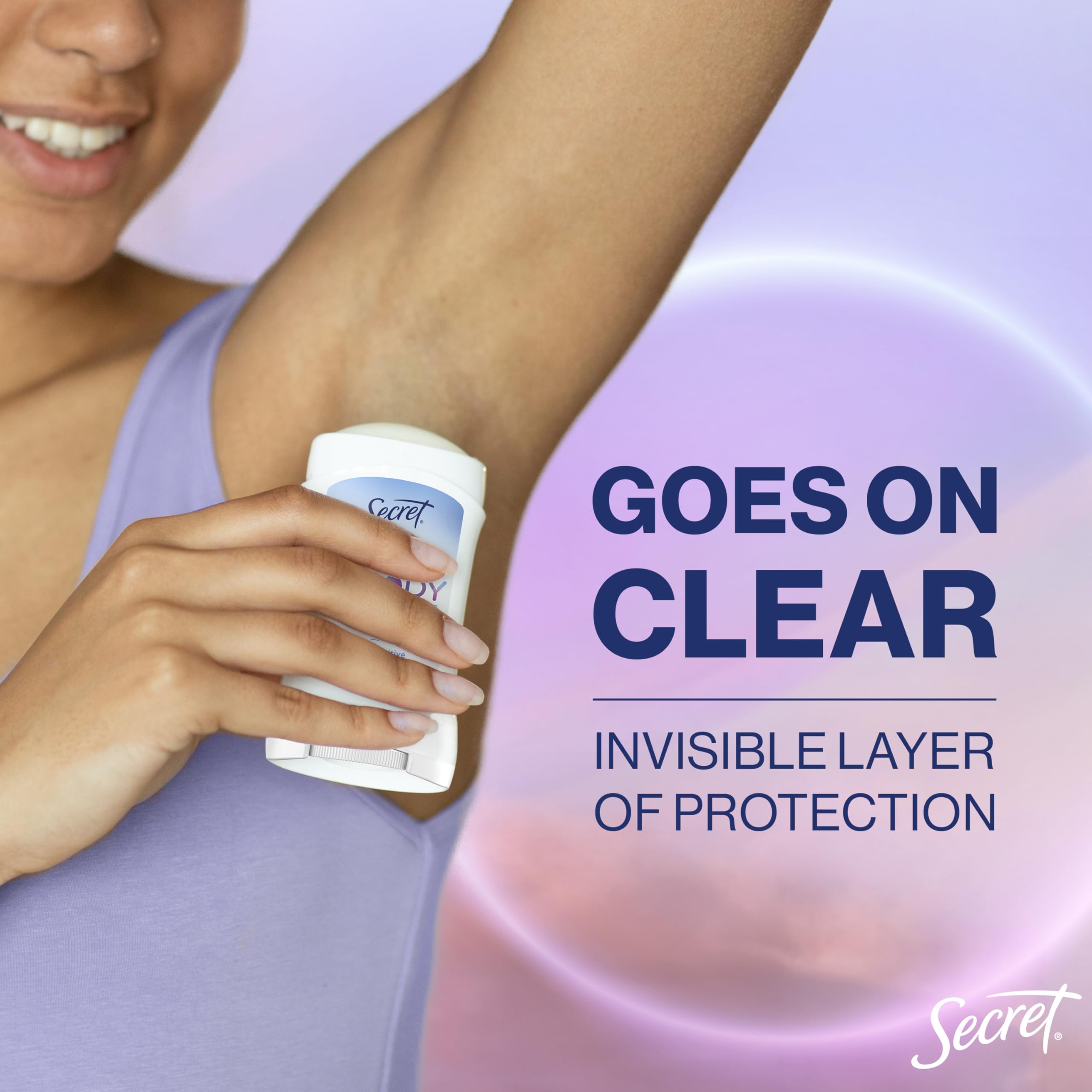 Secret Whole Body Deodorant Dry Feel Stick texture close-up for smooth application.