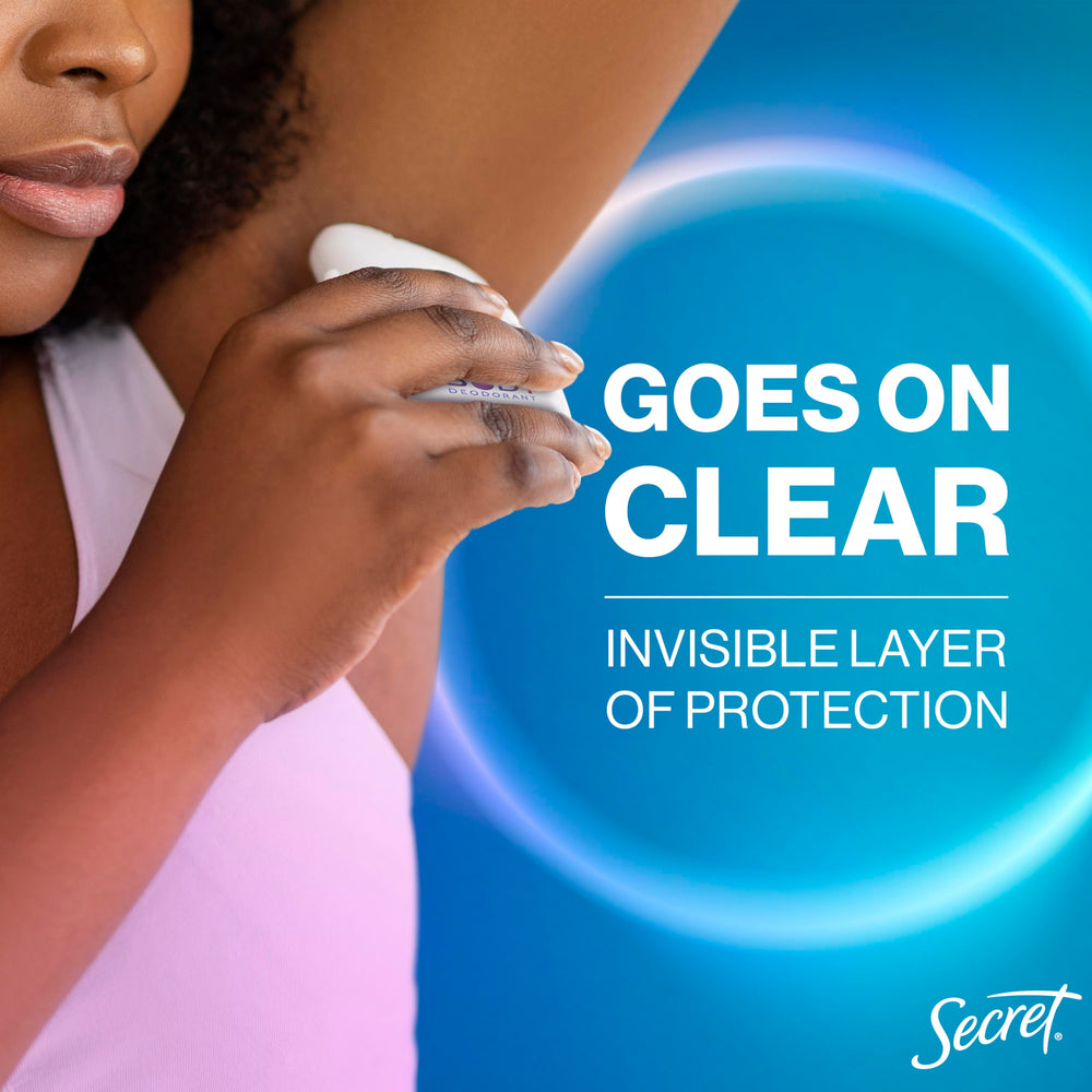 Secret Whole Body Deodorant Stick unscented clear coverage leaves no visible residue.