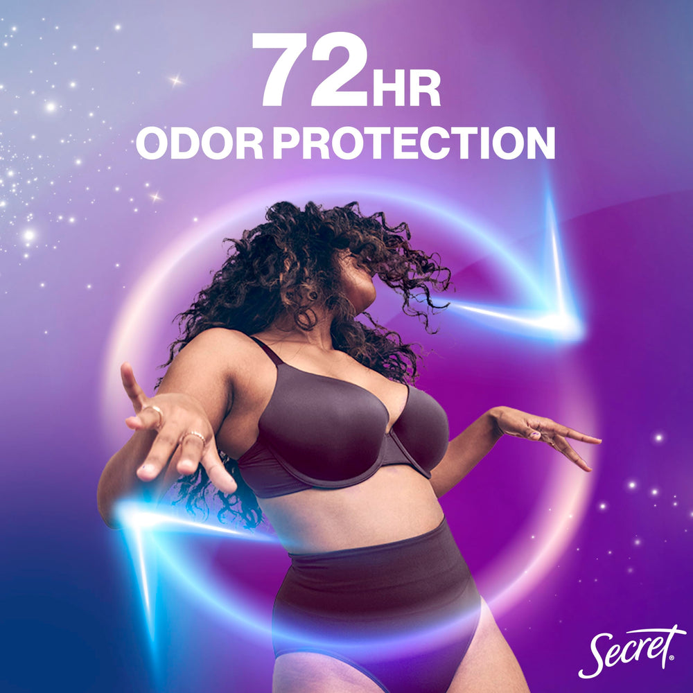 Secret Whole Body Deodorant Stick unscented dermatologist-tested formula for sensitive skin.