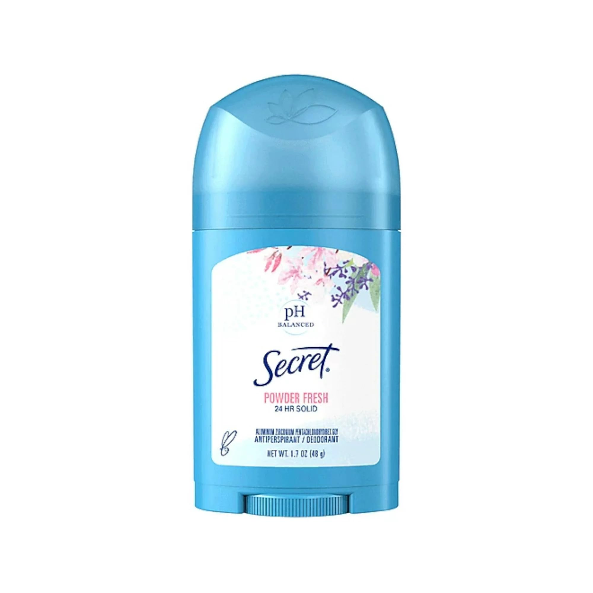 Secret Wide Solid Pwdr Fresh bottle with six-pack packaging for daily protection