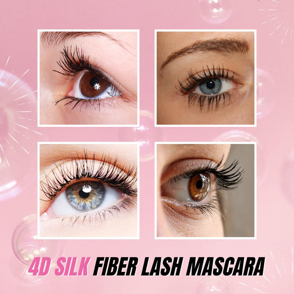 Secret Xpress Control 4D Silk Fiber Mascara lashes before after demonstrates length and volume