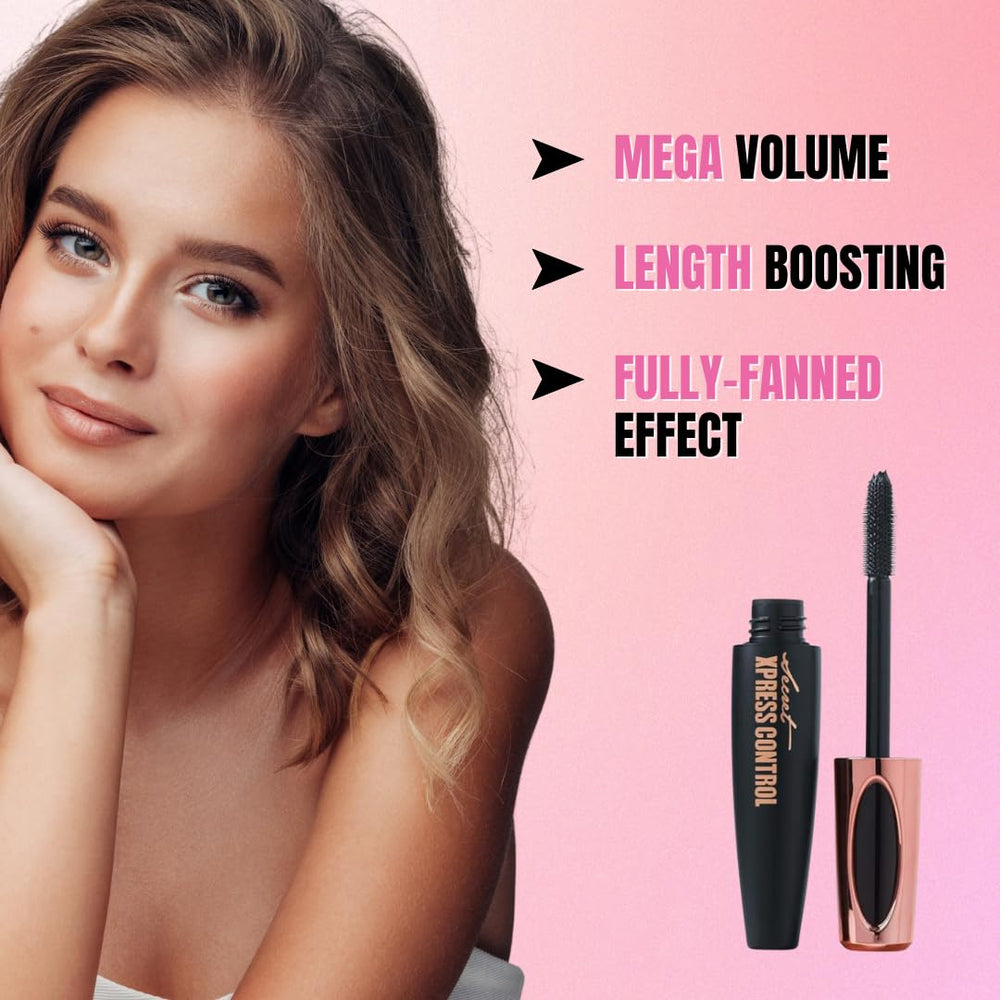 Secret Xpress Control 4D Silk Fiber Mascara waterproof swatch confirms curl retention