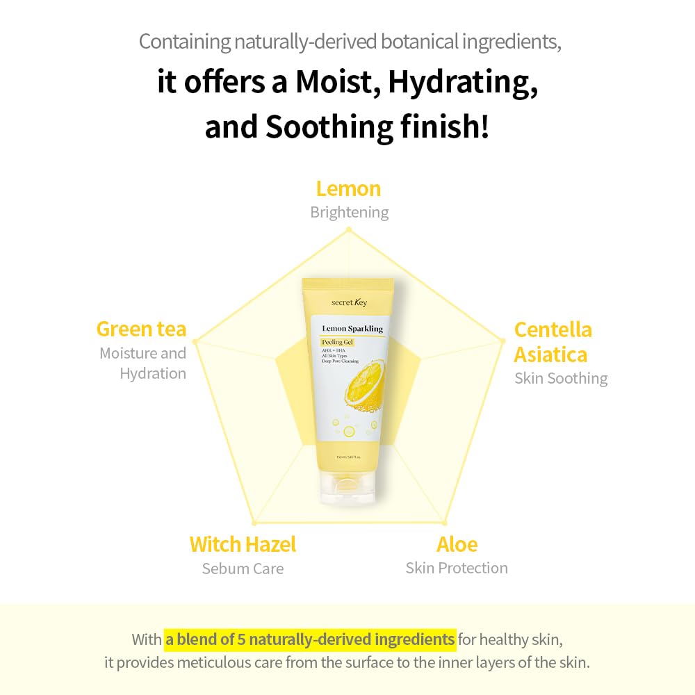 Secret Key Lemon Sparkling Peeling Gel vitamin C enhances brightness potential