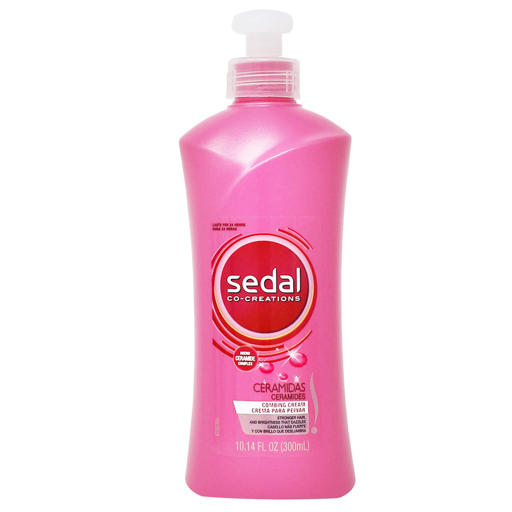 Sedal Co-Creations Ceramidas Leave-In dispense shows easy, no-rinse hydration for frizz control.