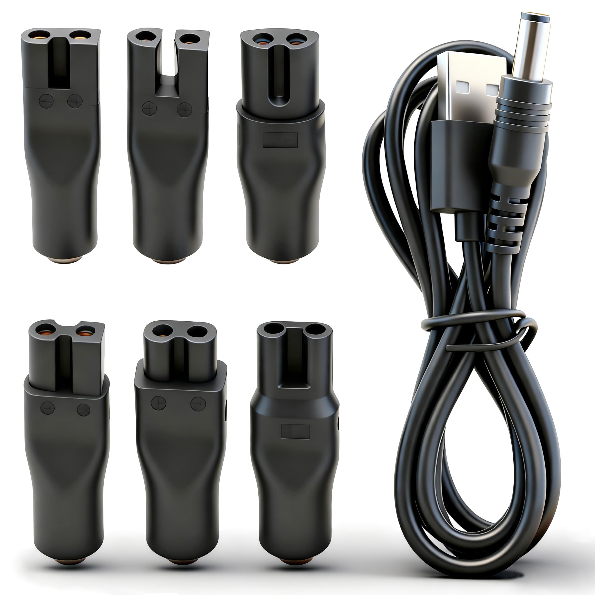 SEEHOM 5V charger cord front view for clippers and shavers, convenient charging.