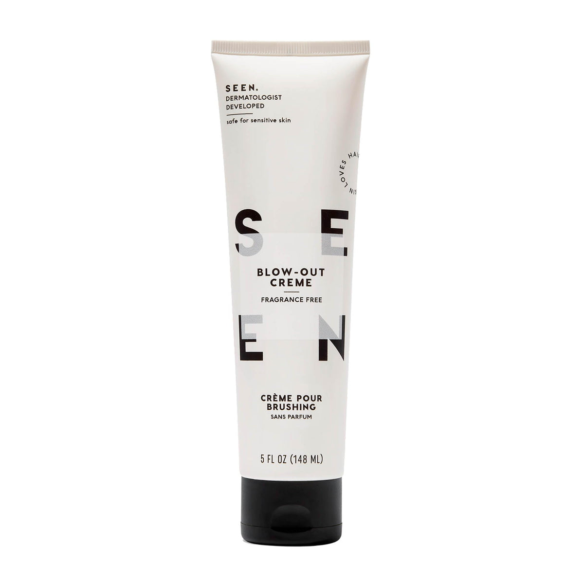 SEEN Blow-Out Creme fragrance-free-tube demonstrates easy application and non-irritating styling
