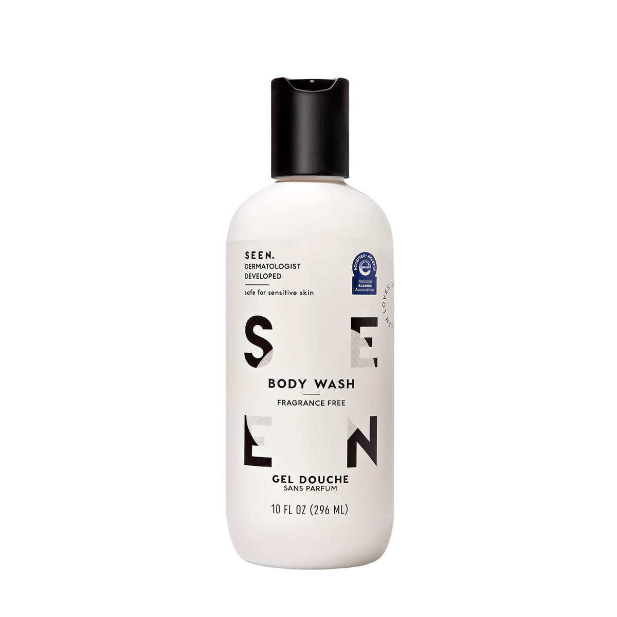 SEEN Body Wash fragrance-free bottle for sensitive skin
