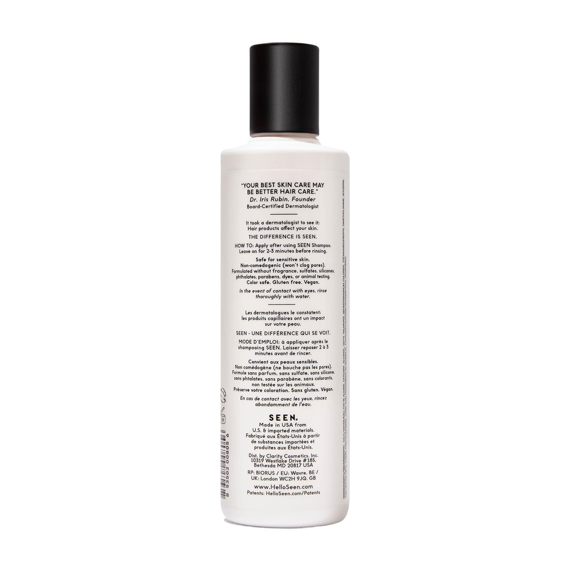 SEEN Conditioner fragrance-free pump showing easy dispensing and gentle conditioning.
