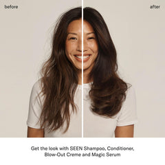 SEEN Conditioner scented color-safe formula preserves color without weighing hair down.