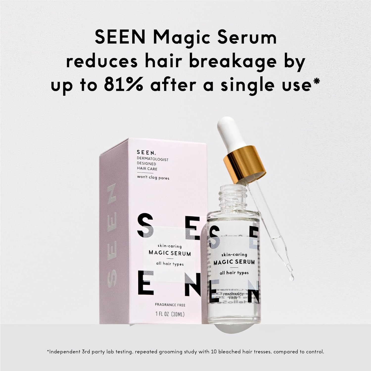 SEEN Curly On The Go Kit fragrance-free label communicates skin-friendly formulation.