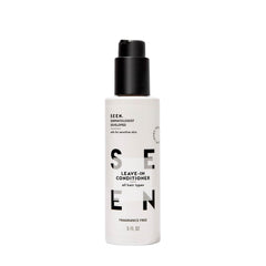 SEEN leave-in conditioner fragrance-free bottle highlights fragrance-free formula for sensitive skin use