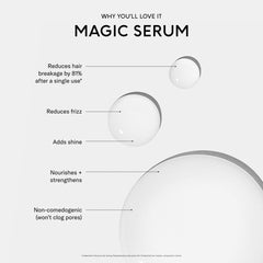 SEEN Magic Serum heat protection visual showing hair with smooth shine