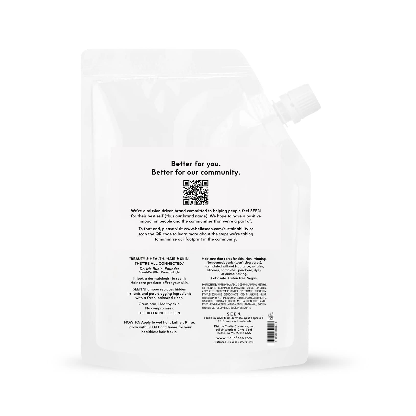 SEEN Shampoo Eco-Refill packaging showcases sustainable packaging option for eco-conscious shoppers