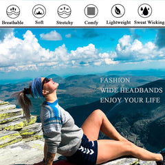 Sefiinh tie-dye headbands worn for workouts maintain sweat-wicking style