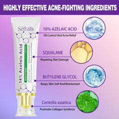 Sefralls azelaic acid cream closeup texture showing gentle exfoliation for clear pores.