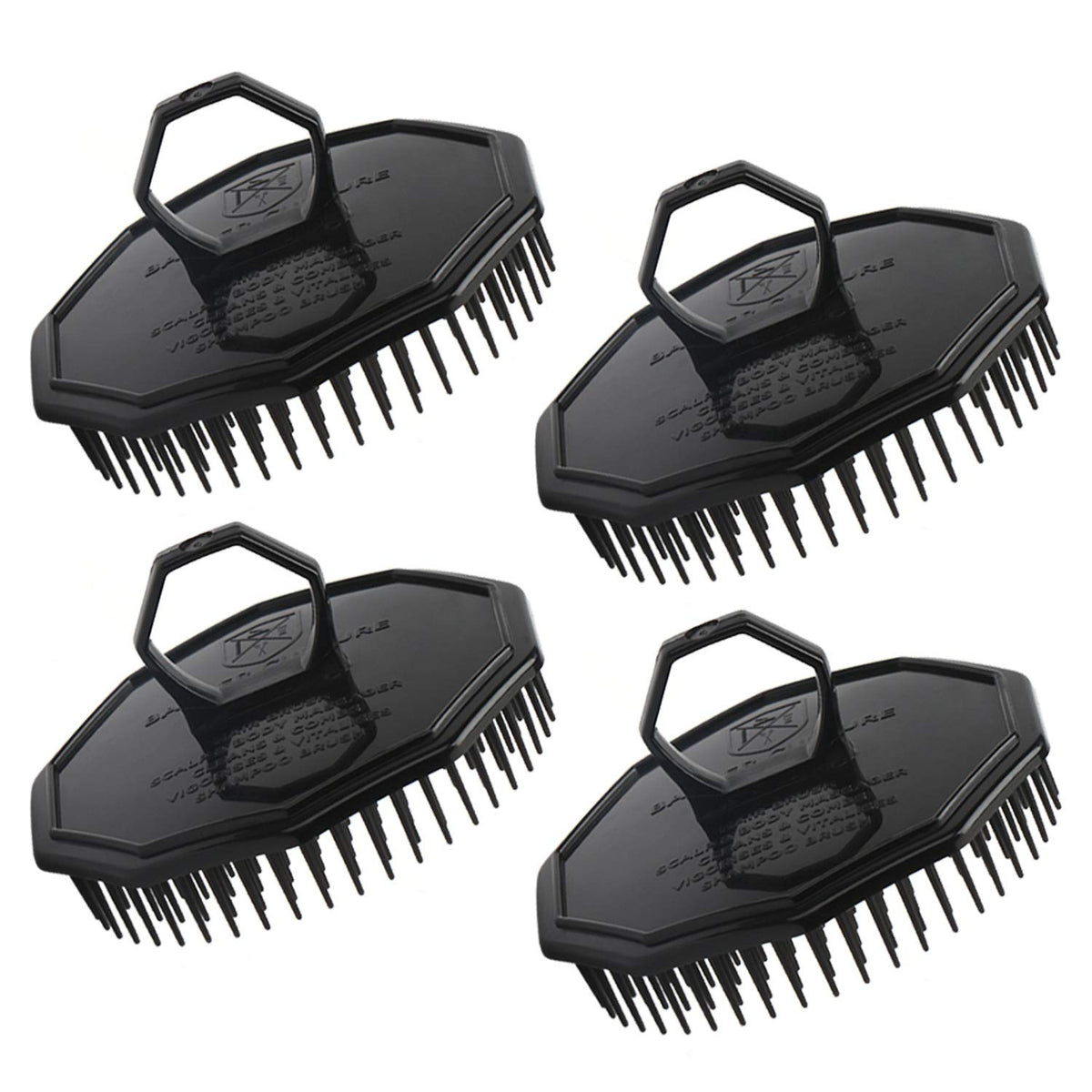 Segbeauty scalp massage shampoo brush with black ringed handle for thorough cleansing and relaxation.