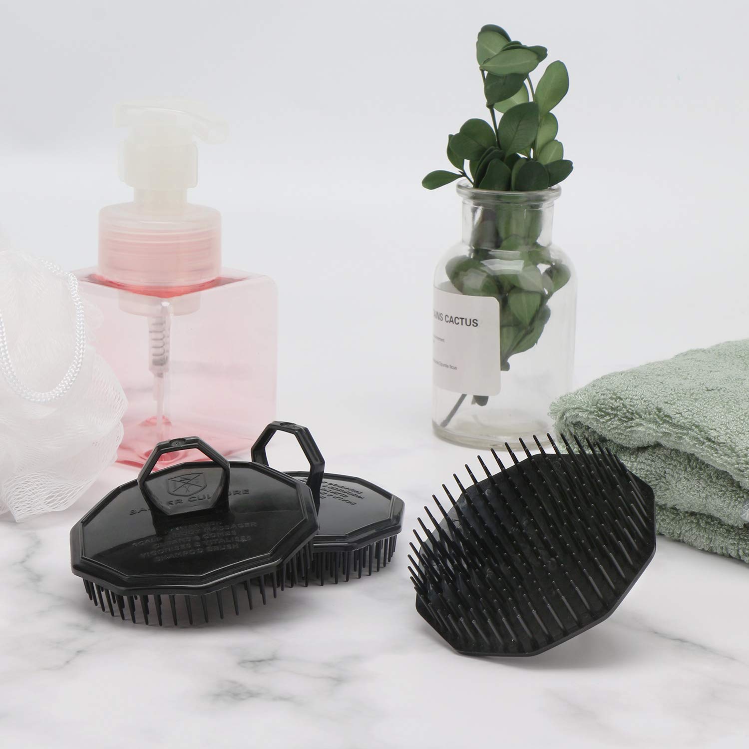 Segbeauty travel-friendly shampoo brush compact size fits in bags for on-the-go routines.