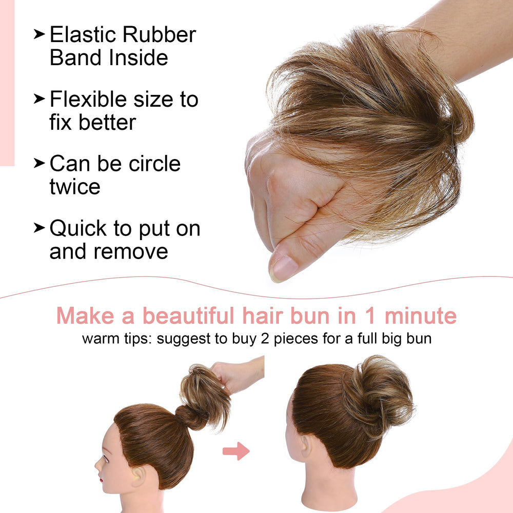 SEGO elastic band secures bun for all-day secure wear.