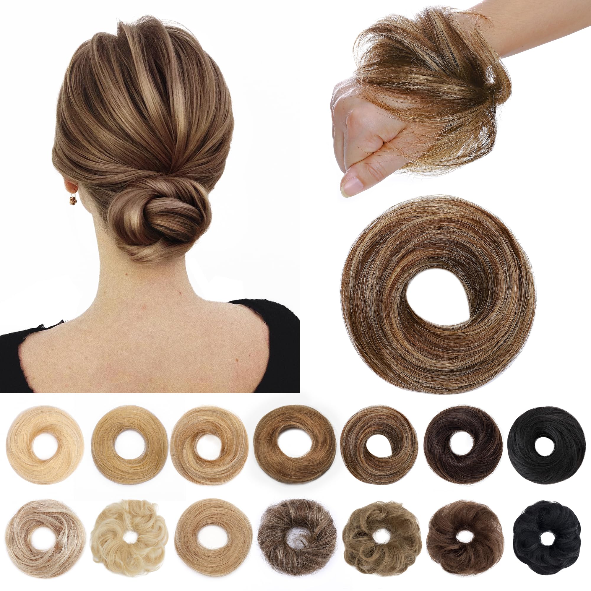SEGO human hair messy bun hairpiece blends seamlessly with natural hair.