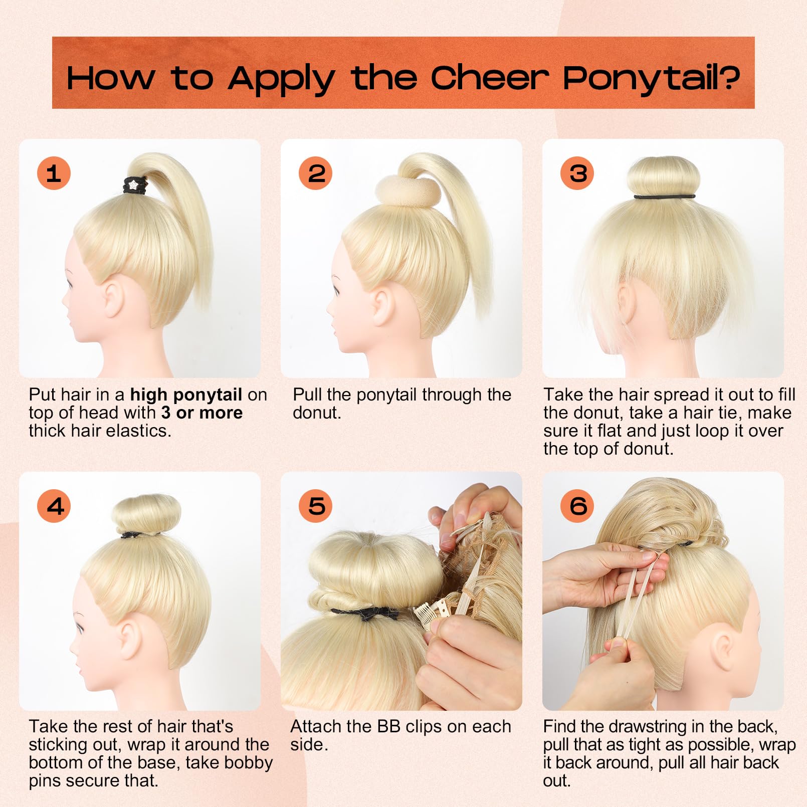 SEIKEA Application: Donut wrap method to attach the ponytail