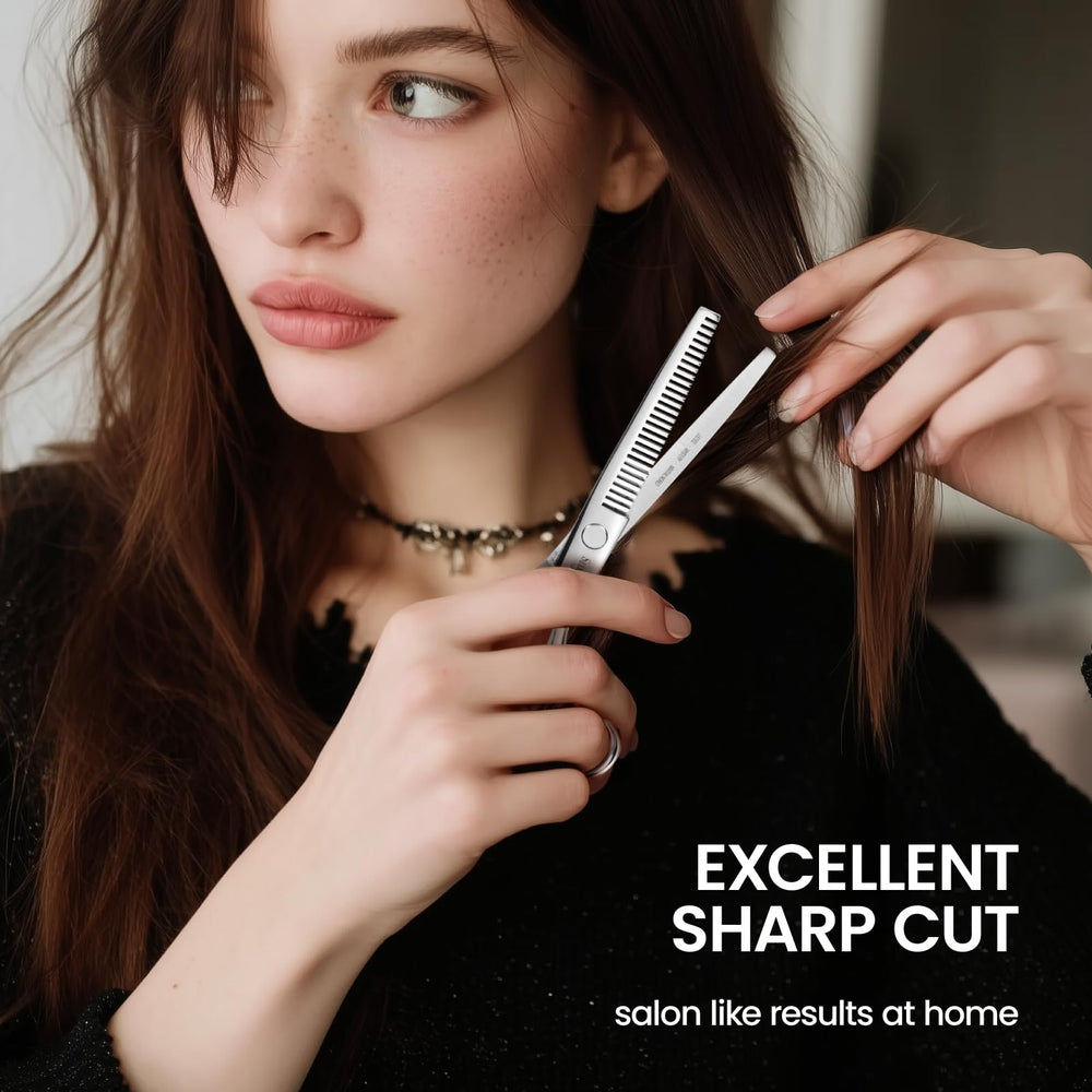 SEIMEIKEN all-in-one-set layout image displays included cape, clips, and tools for complete styling.