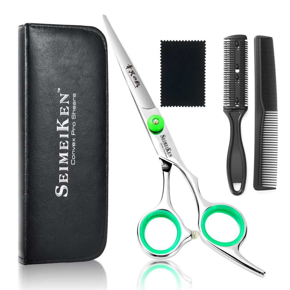 SEIMEIKEN hair cutting scissors blade close-up showing sharp 440C steel for precise cuts