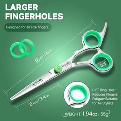 SEIMEIKEN hair cutting scissors offset grip reduces fatigue during long styling sessions