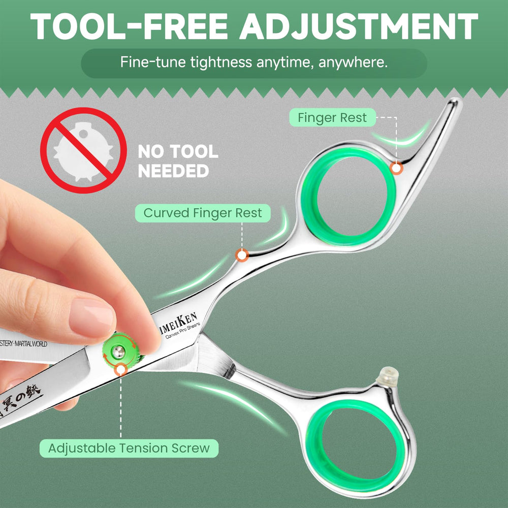 SEIMEIKEN scissors in a barber setting delivering smooth professional cuts
