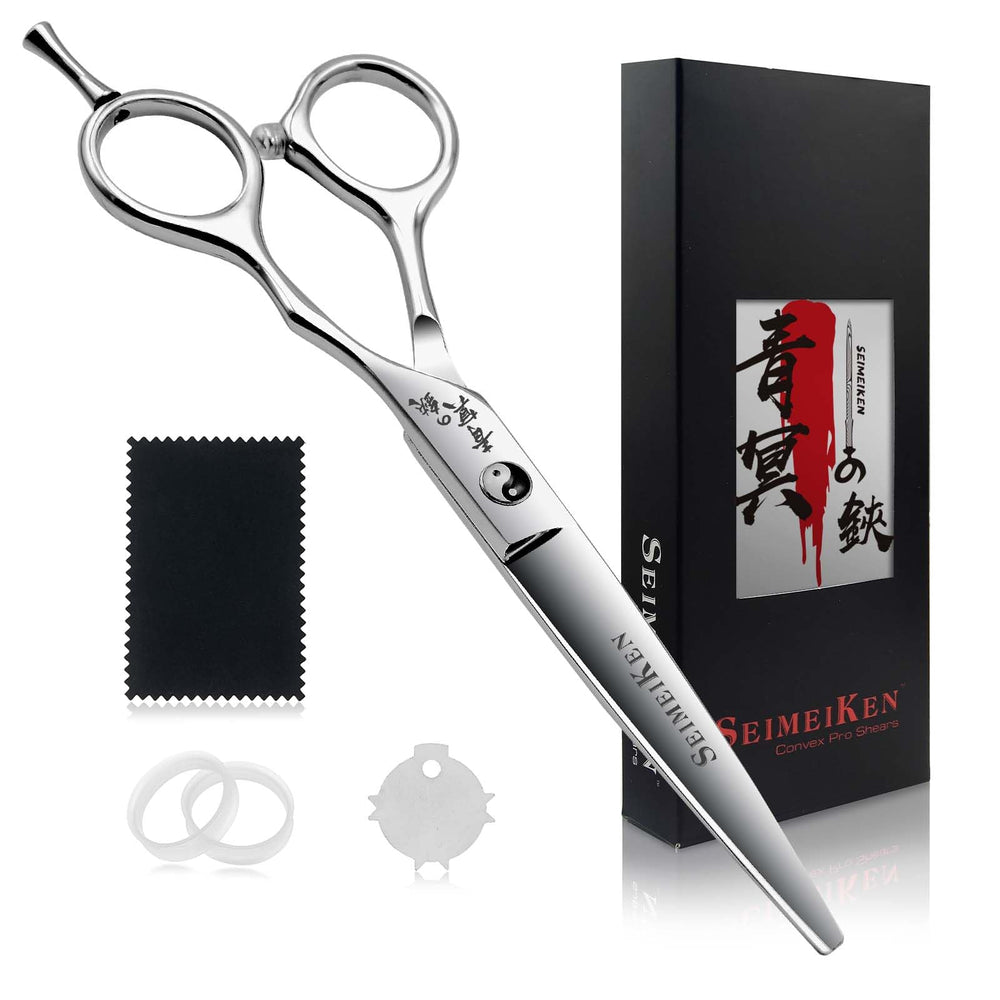 SEIMEIKEN hair scissors 6-inch convex blade for ultra-sharp precision.