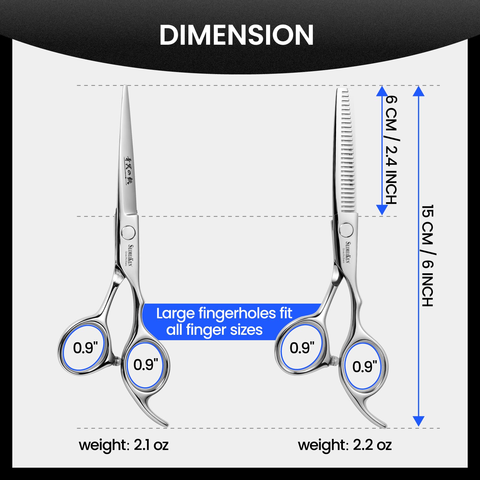 SEIMEIKEN texturizing scissors image demonstrates bulk removal for natural layering.