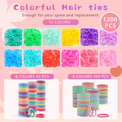 Seiolieliou 12-color elastic hair ties shown for playful styling