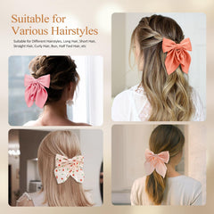 Seiolieliou cherry pink satin bow close-up, smooth texture for comfortable wear.