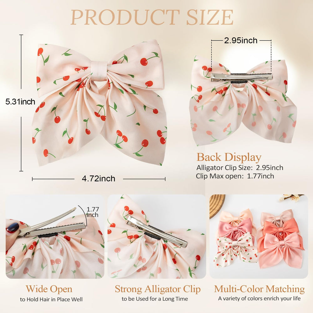 Seiolieliou satin bow with secure alligator clip for reliable hair holds.
