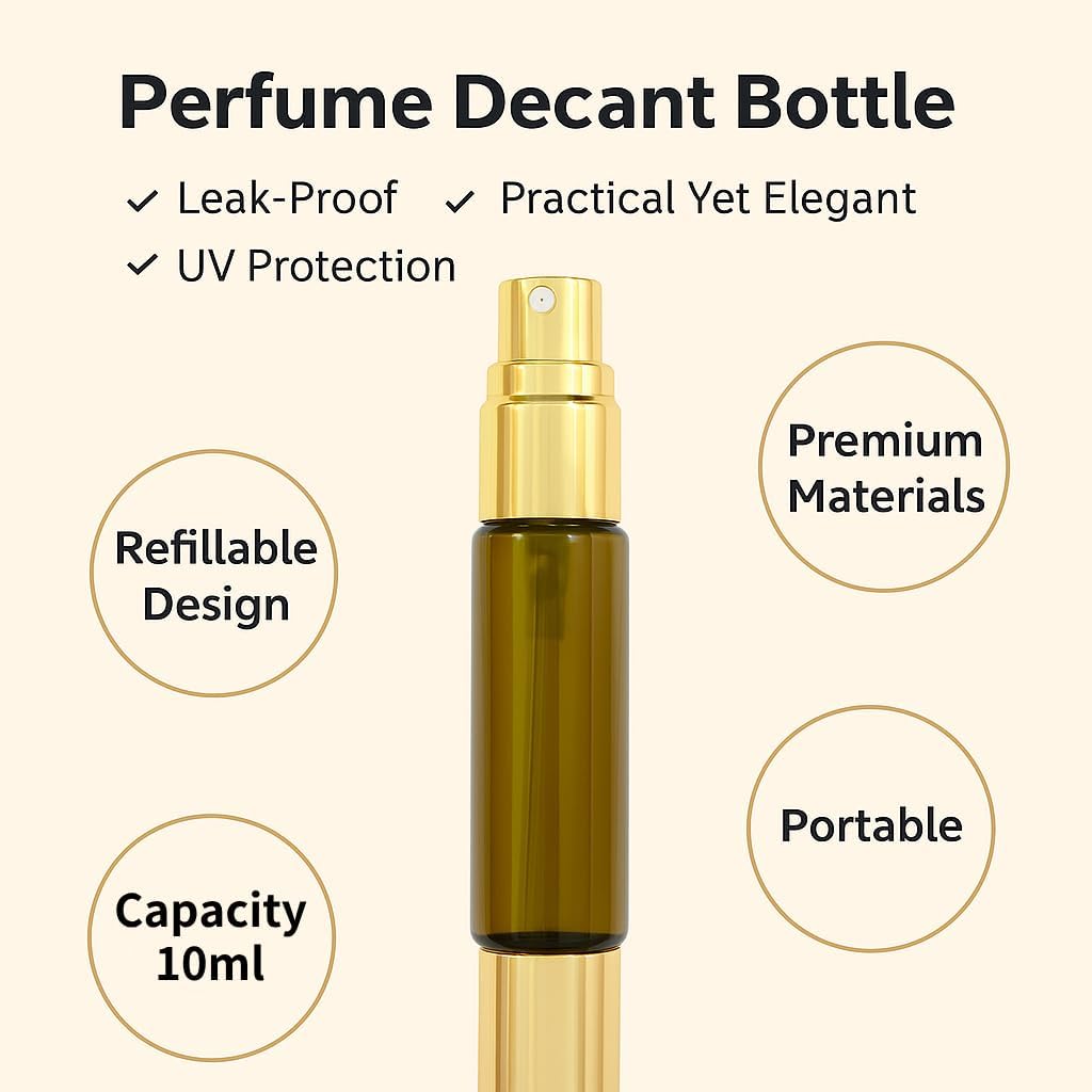 Seiyeje compact travel set highlights durable glass and leak protection for luggage.