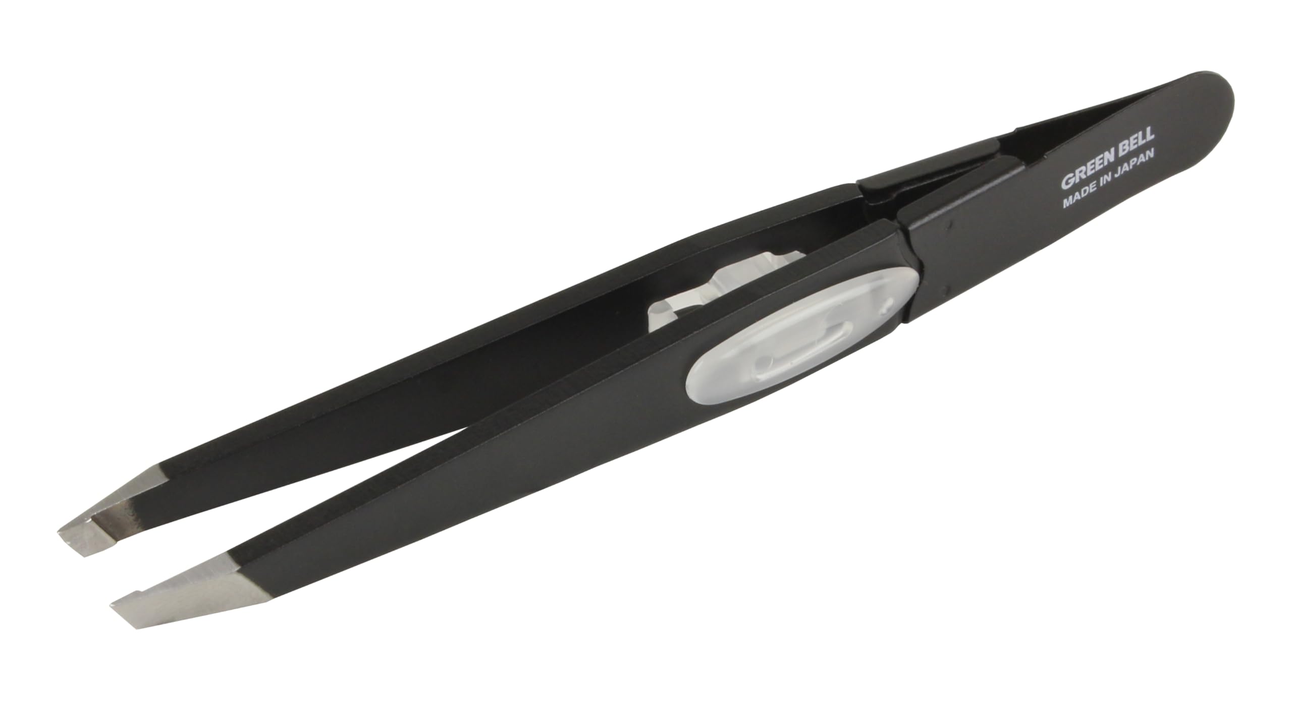 SEKI EDGE SS-518 amazing tweezer slant tip front view for precise brow shaping