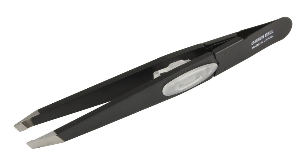 SEKI EDGE SS-518 amazing tweezer slant tip front view for precise brow shaping