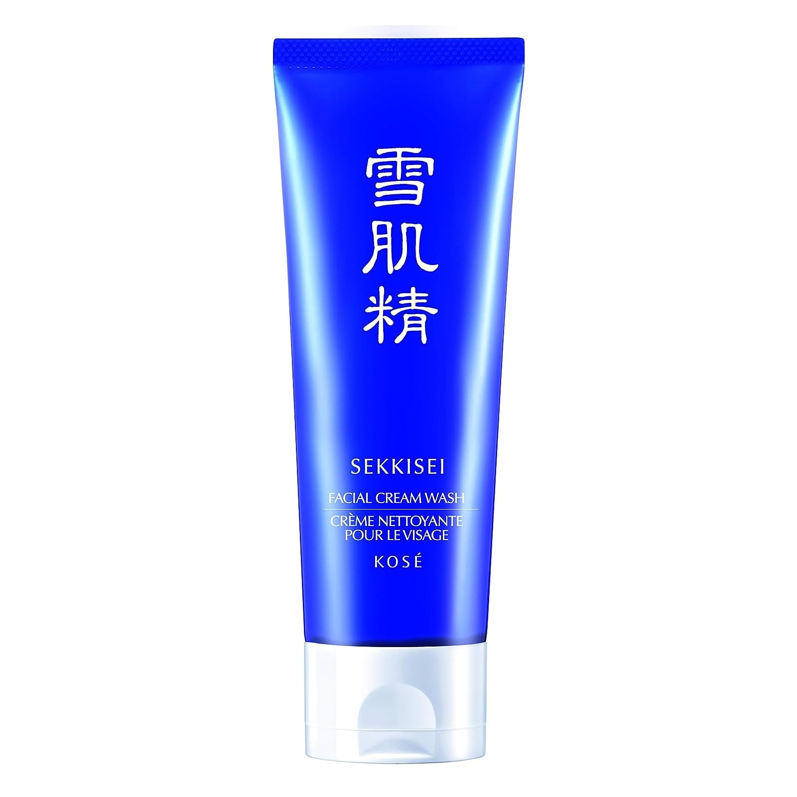 SEKKISEI facial cream wash bottle pour shows easy dispensing for daily cleansing with smooth foam