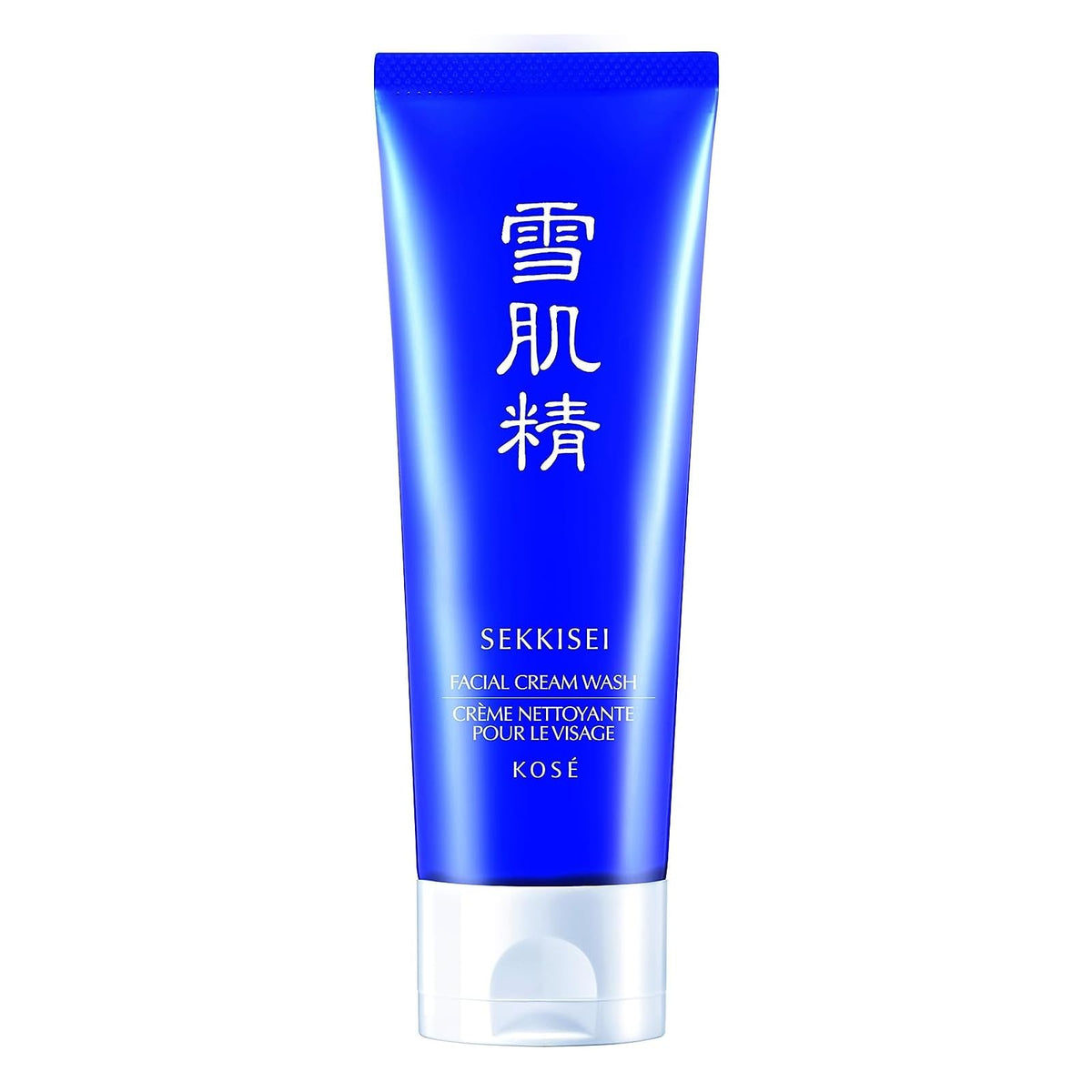 SEKKISEI facial cream wash bottle pour shows easy dispensing for daily cleansing with smooth foam