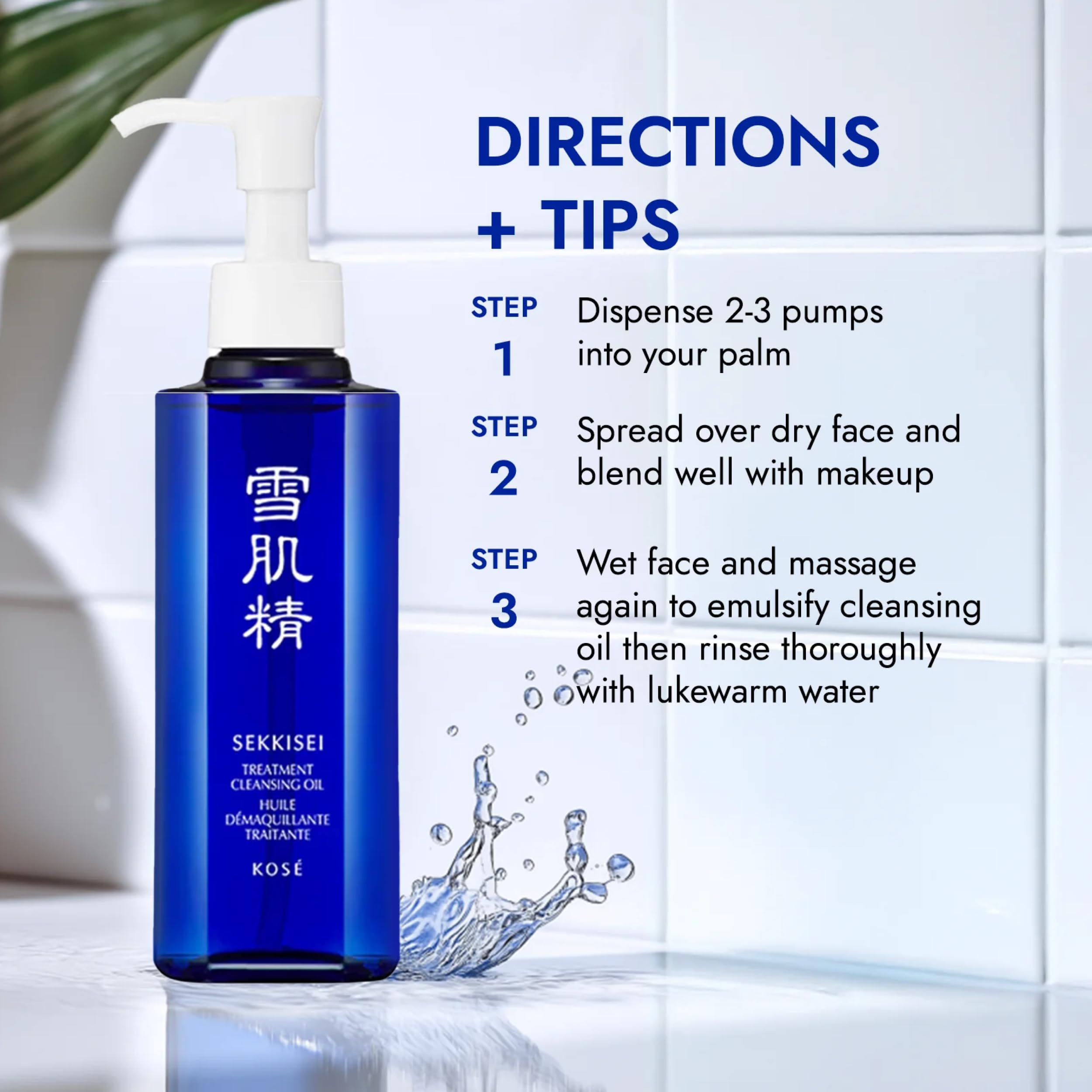 SEKKISEI Cleansing Oil in action removing makeup and impurities with hydration