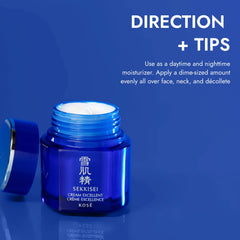 SEKKISEI Cream Excellent label highlights ceramides and hyaluronic acid for hydration.