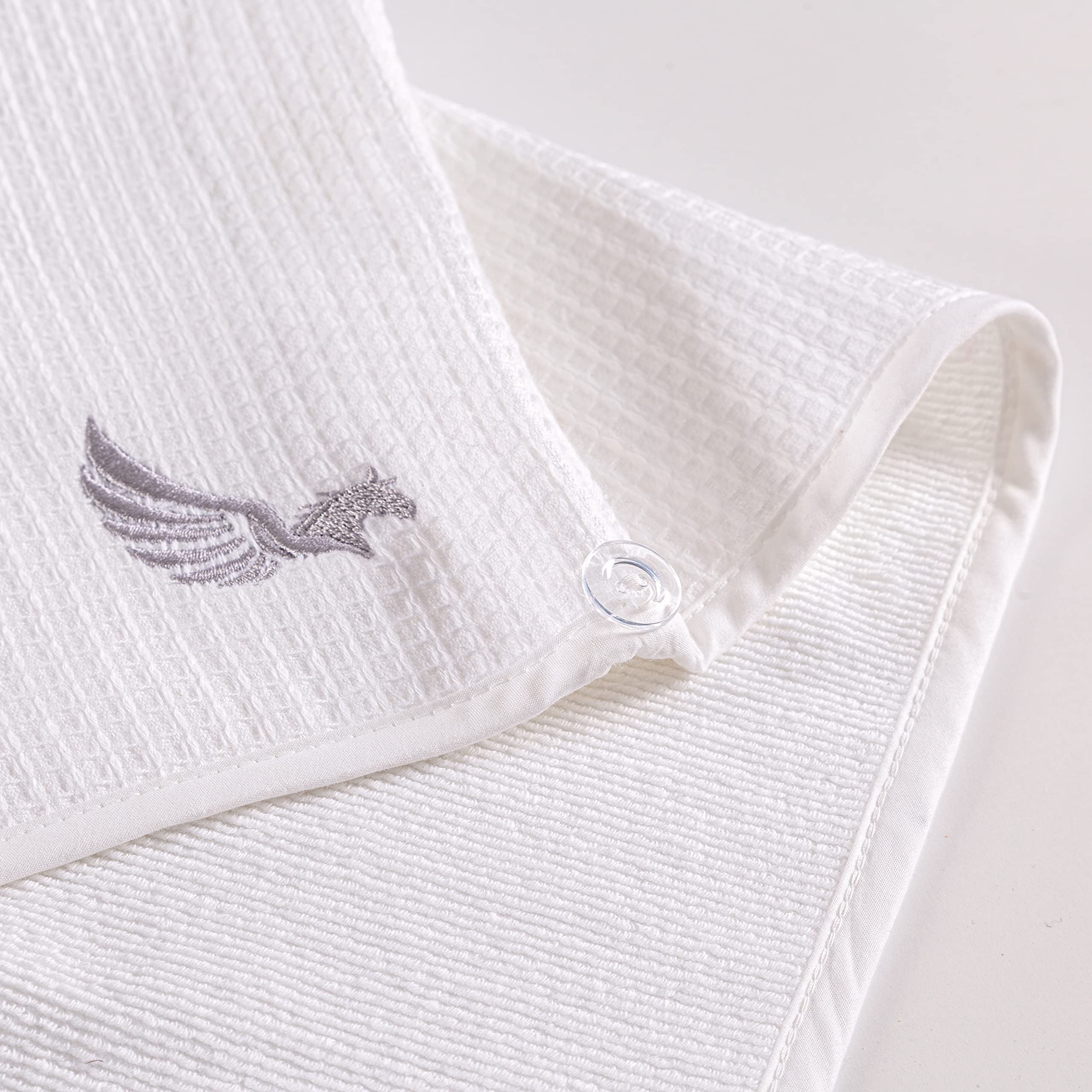 SELARUS hair towel wrap shown wrapped on head for styling.