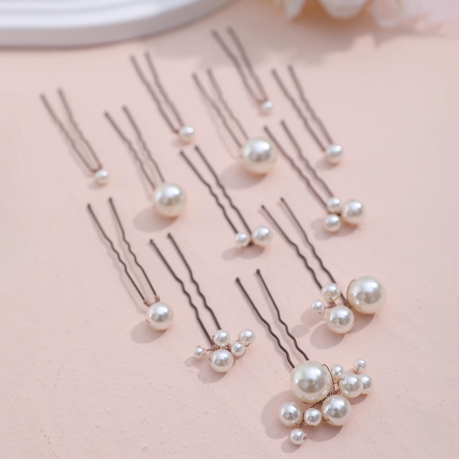 SELFCLOUD bridal pearl hair pin displayed on a wedding hairstyle for versatile updos.