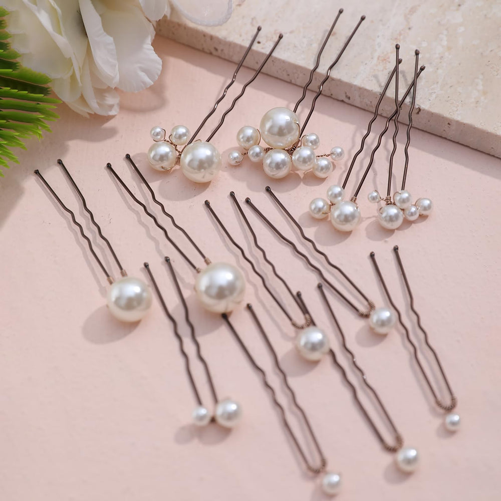 SELFCLOUD pearl hair pin paired in a bridesmaid hairstyle for subtle sparkle.