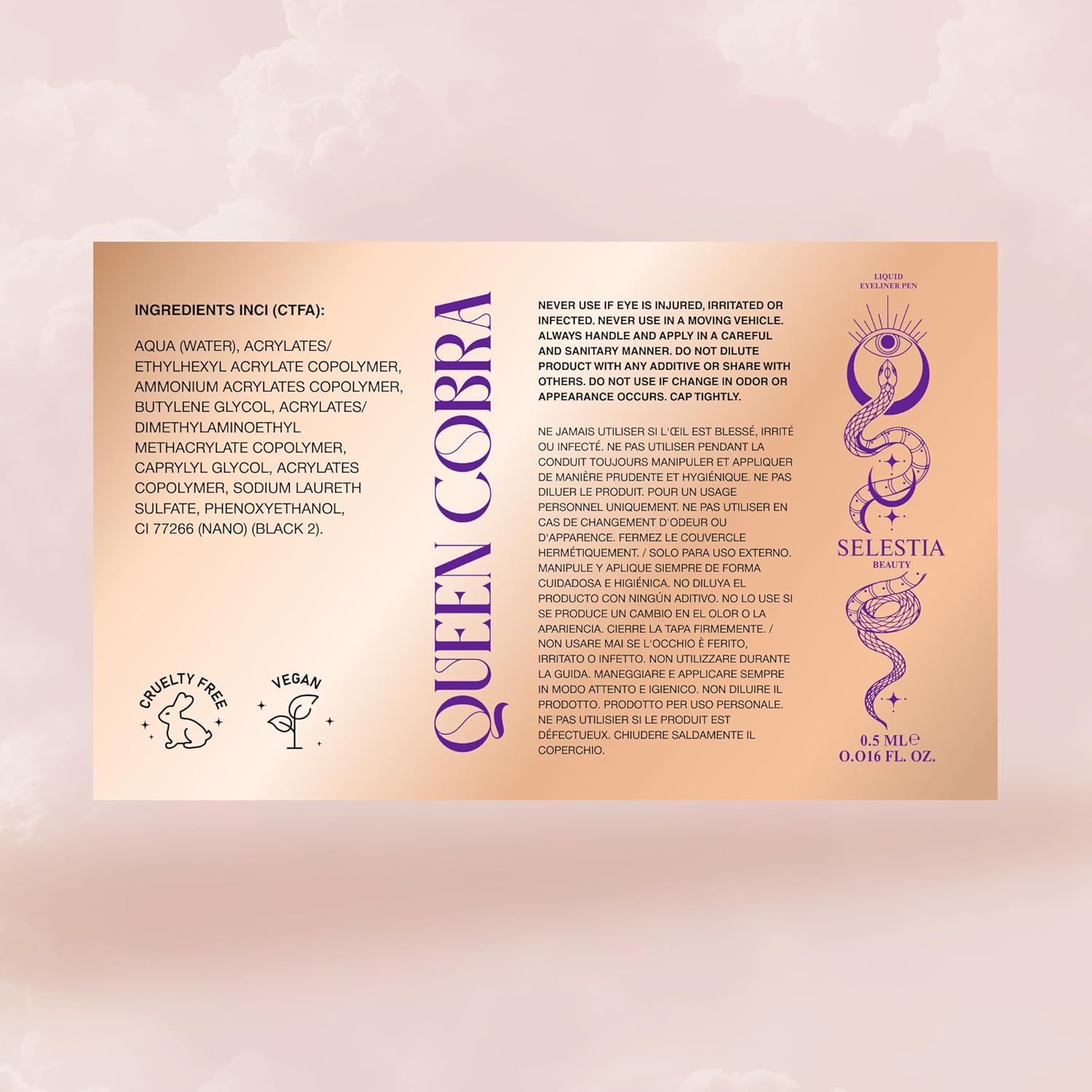 SELESTIA BEAUTY Queen Cobra compact packaging ideal for travel