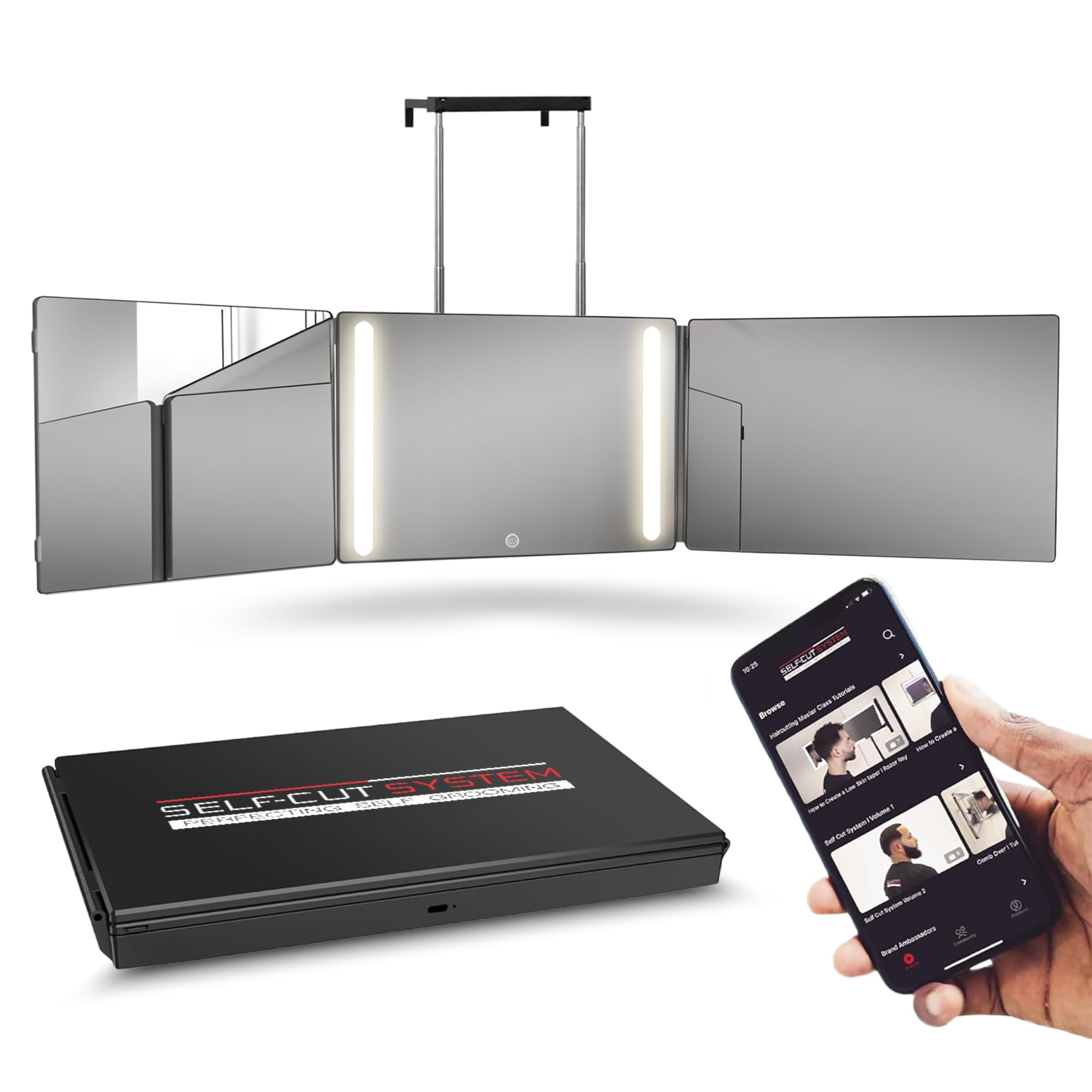 Self-Cut System 3 Way Mirror 360 visibility aids even fades and precise lines.