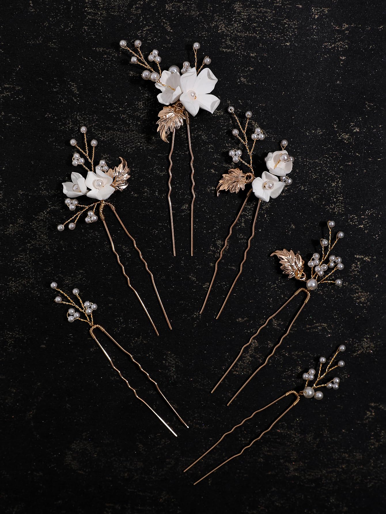 SELFCLOUD gold leaf design enhances wedding hairstyle with subtle shimmer