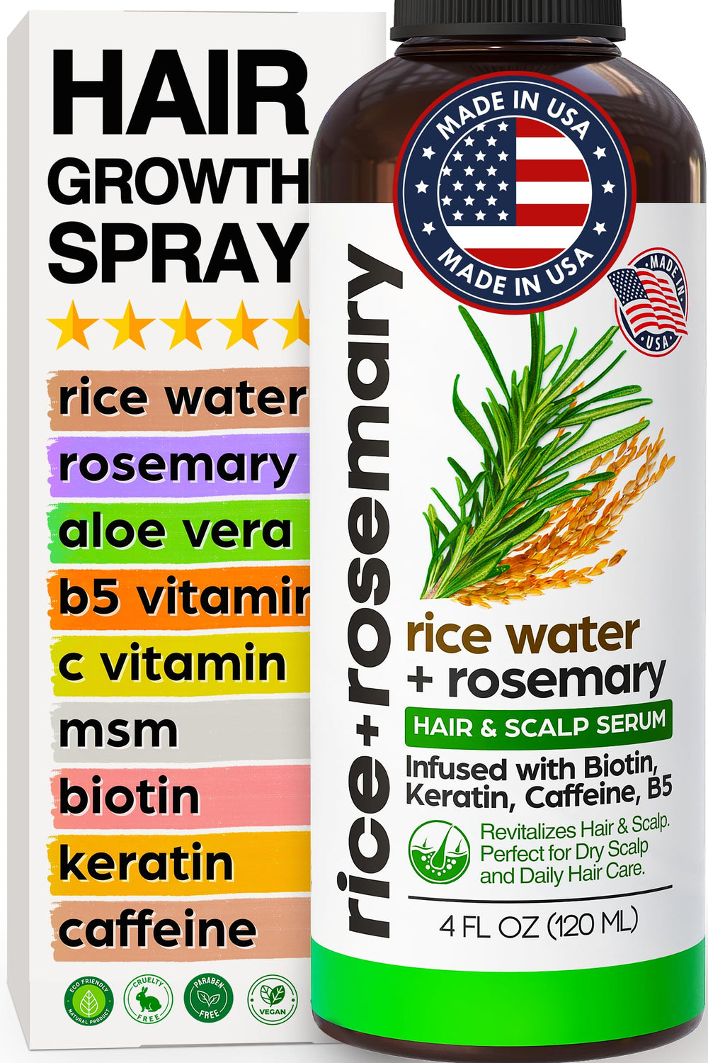SELFWISE Fermented Rice Water Spray bottle ready for daily use to promote fuller hair.