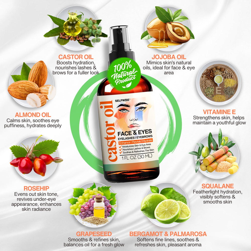 SELFWISE ingredients blend of jojoba, rosehip, grapeseed oils on skin